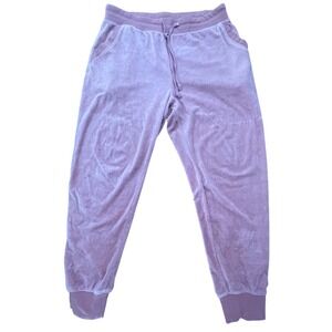 NWOT Fashion Nova Velour Jogger Sweatpants Pink Size 1X Drawstring Pockets
